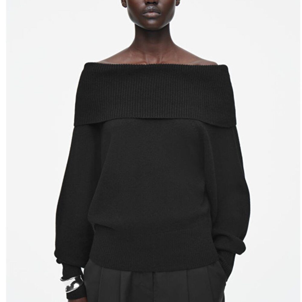 COS Off-The-Shoulder Merino Wool Sweater